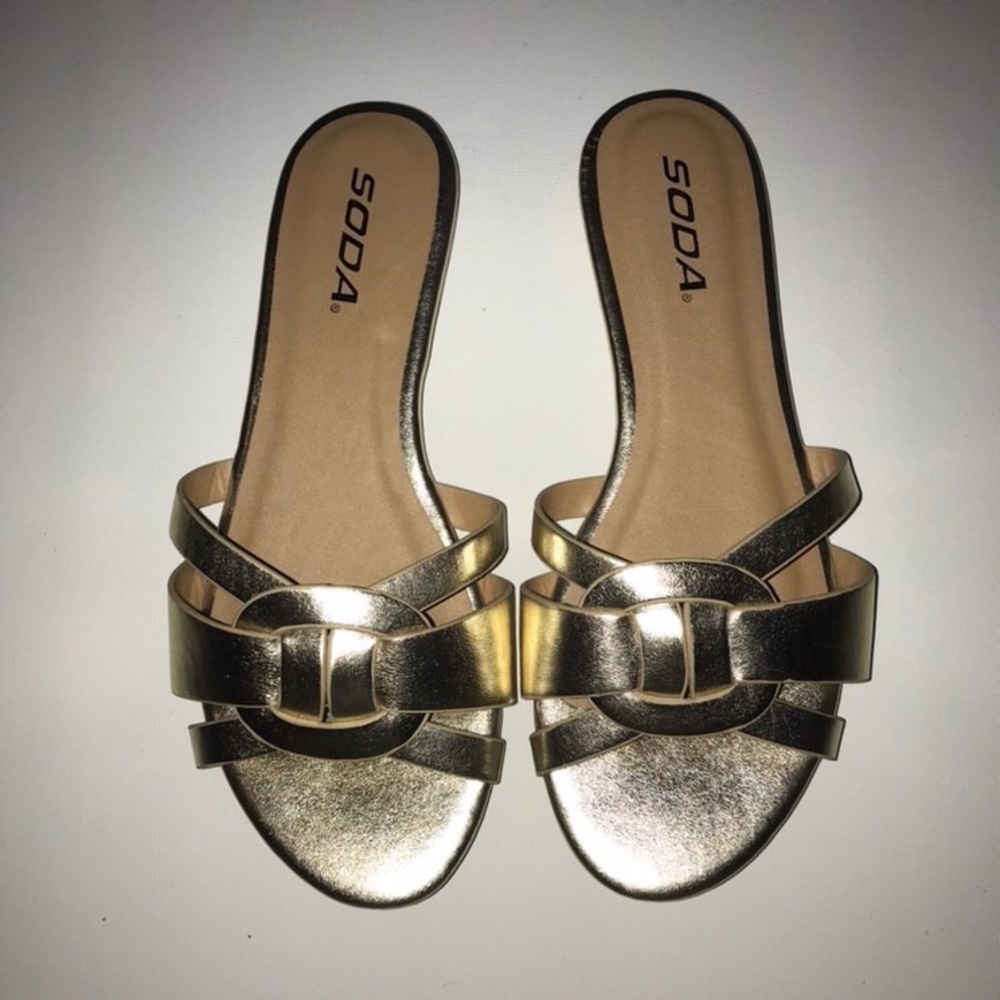 New Gold soda sandals